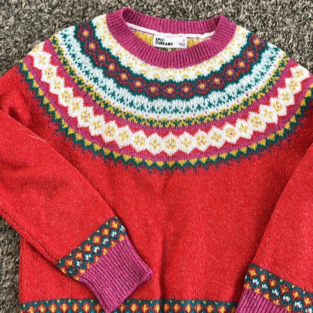 Girls Sweater, Fair Isle Sweater, Kids Clothing, Winter Clothing, Girls Holiday